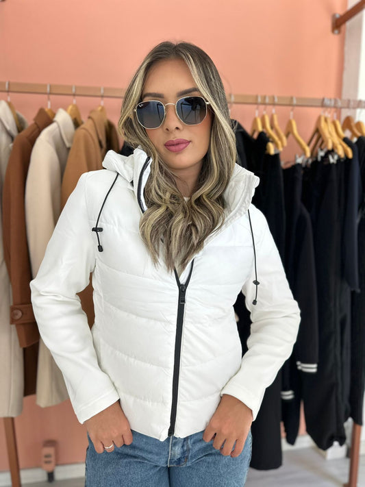 Jaqueta Puffer Neoprene Branca