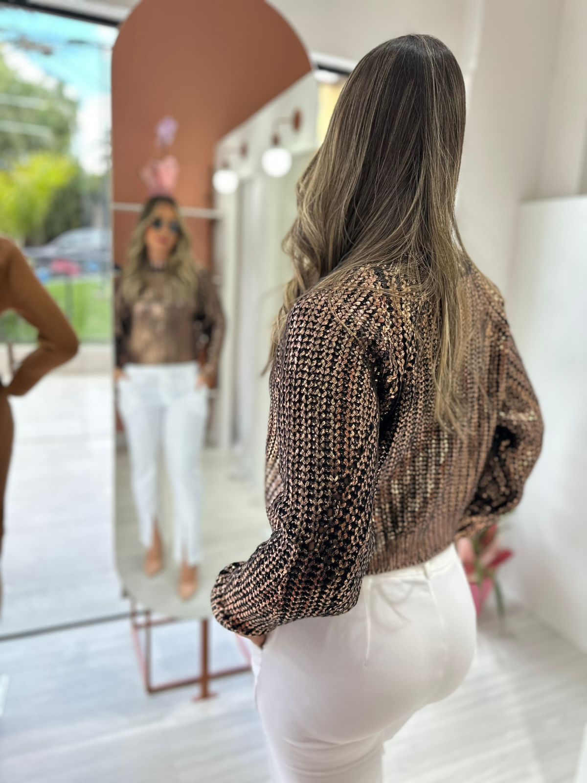 Tricô Dourado Metalizado