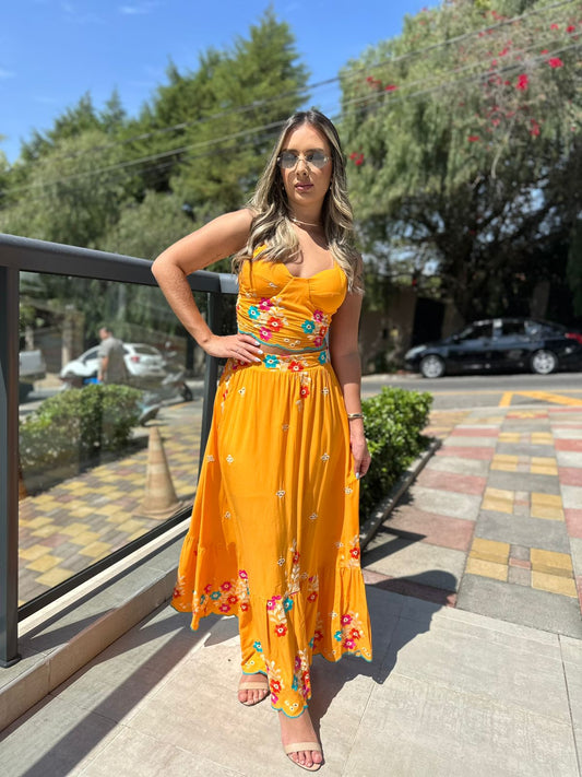 Conjunto Bordado Midi