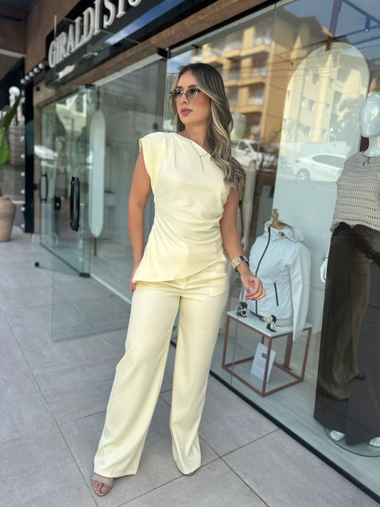 Conjunto Sophia Amarelo Manteiga